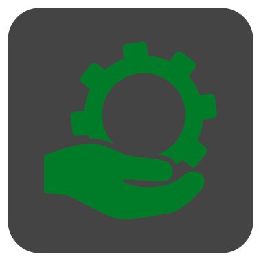 Hizmet düz kare vektör simgesi