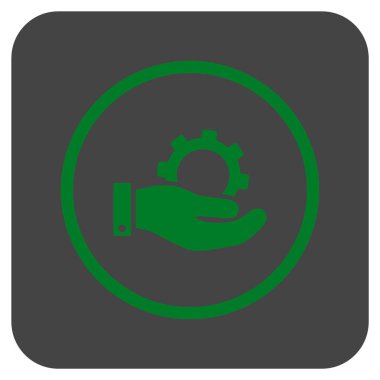 Hizmet düz kare vektör simgesi