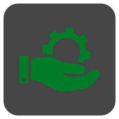 Hizmet düz kare vektör simgesi