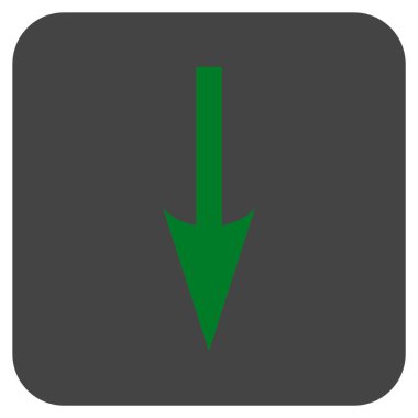 Düz kare vektör simgesi aşağı ok keskin