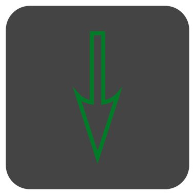 Düz kare vektör simgesi aşağı ok keskin