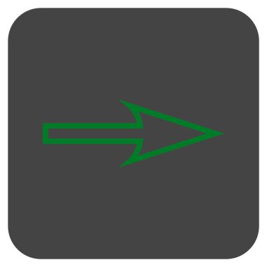 Keskin ok sağ düz vektör simgesi kare