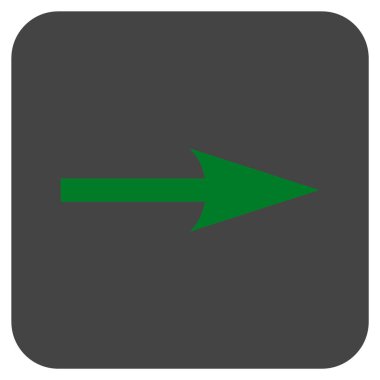 Keskin ok sağ düz vektör simgesi kare