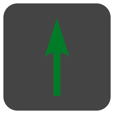 Düz kare vektör simge yukarı ok keskin