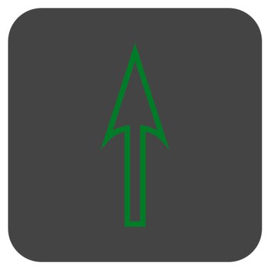 Düz kare vektör simge yukarı ok keskin