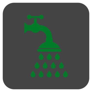 Duş musluk düz kare vektör simgesi