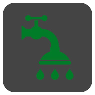 Duş musluk düz kare vektör simgesi