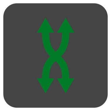 Shuffle okları dikey düz kare vektör simgesi