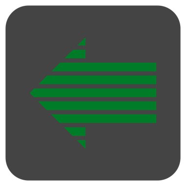 Düz sol şerit ok vektör simgesi kare