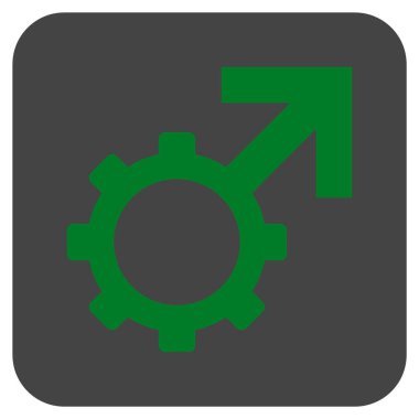 Teknolojik Potence düz kare vektör simgesi