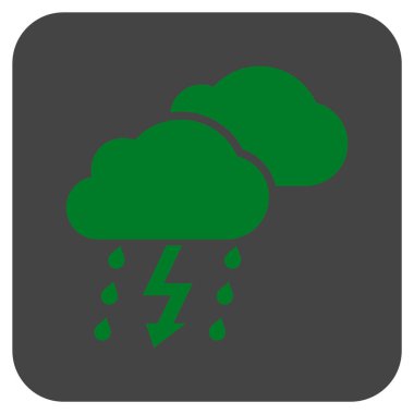 Fırtına bulutları düz kare vektör simgesi