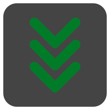 Vektör simge düz aşağı çift ok ucu kare