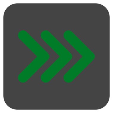 Sağa üçlü ok ucu düz vektör simgesi kare