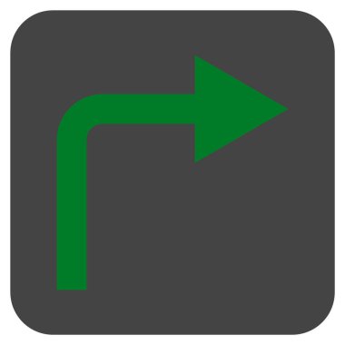 Vektör simge düz kare sağa dönün