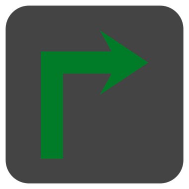 Vektör simge düz kare sağa dönün