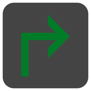 Vektör simge düz kare sağa dönün