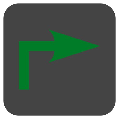 Vektör simge düz kare sağa dönün