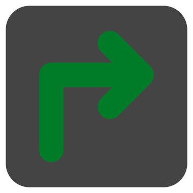 Vektör simge düz kare sağa dönün