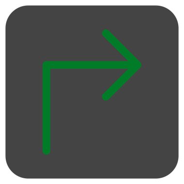 Vektör simge düz kare sağa dönün