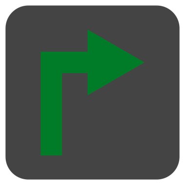 Vektör simge düz kare sağa dönün