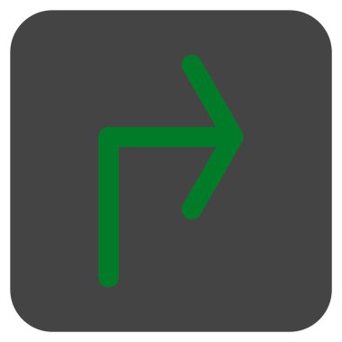 Vektör simge düz kare sağa dönün