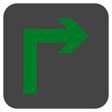 Vektör simge düz kare sağa dönün