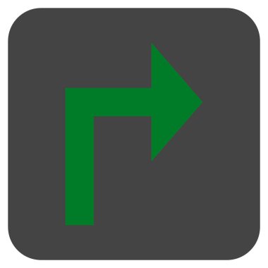 Vektör simge düz kare sağa dönün