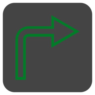 Vektör simge düz kare sağa dönün