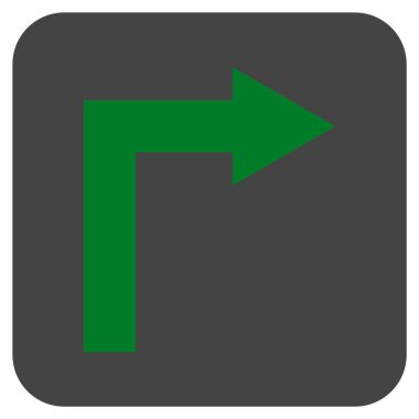 Vektör simge düz kare sağa dönün