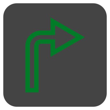 Vektör simge düz kare sağa dönün