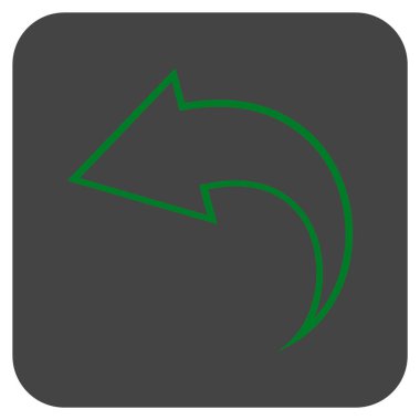 Düz kare vektör simgesi geri al