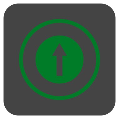 Yukarı yönlü ok düz kare vektör simgesi