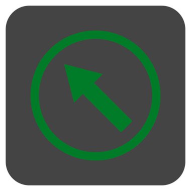 Yuvarlak yukarı sağdan sola ok düz kare vektör simgesi