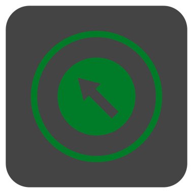 Yuvarlak yukarı sağdan sola ok düz kare vektör simgesi