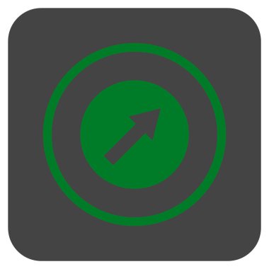 Yukarı sağ yuvarlak ok düz kare vektör simgesi