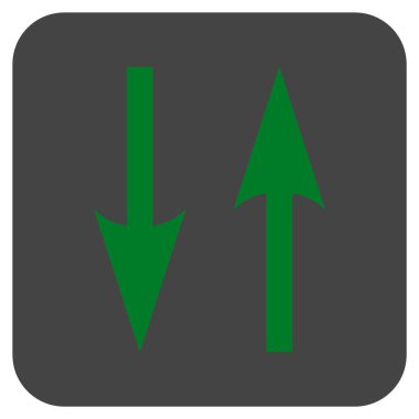 Dikey Exchange oklar düz kare vektör simgesi