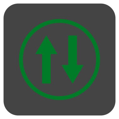 Dikey Çevir oklar düz kare vektör simgesi