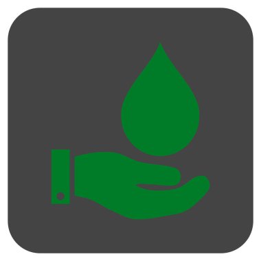 Vektör simge su hizmet düz kare