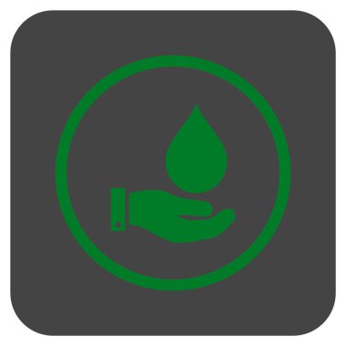 Vektör simge su hizmet düz kare