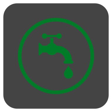 Su musluk düz kare vektör simgesi