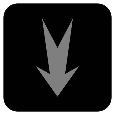 Düz aşağı ok vektör simgesi kare