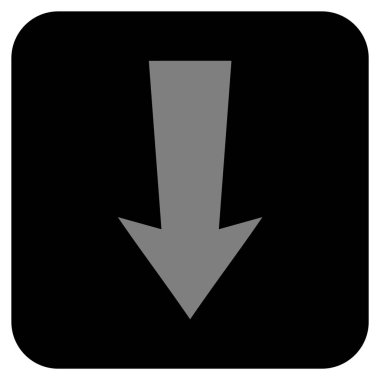 Düz aşağı ok vektör simgesi kare