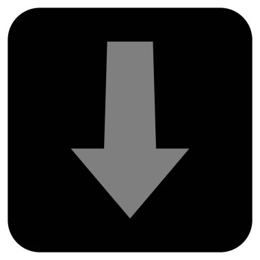 Düz aşağı ok vektör simgesi kare