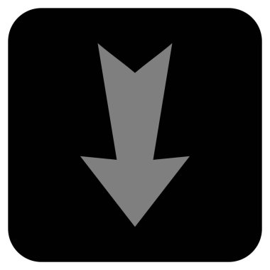 Düz aşağı ok vektör simgesi kare