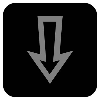 Düz aşağı ok vektör simgesi kare