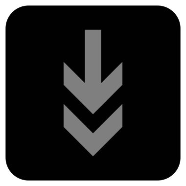 Düz aşağı ok vektör simgesi kare