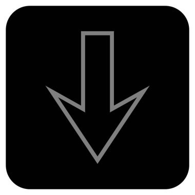 Düz aşağı ok vektör simgesi kare