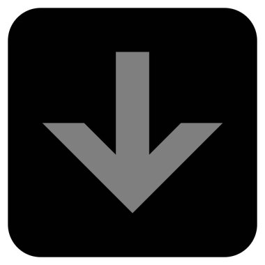 Düz aşağı ok vektör simgesi kare