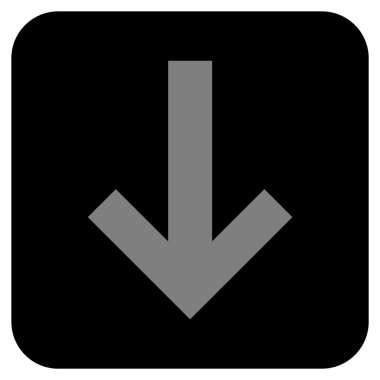 Düz aşağı ok vektör simgesi kare