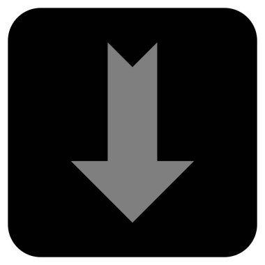 Düz aşağı ok vektör simgesi kare